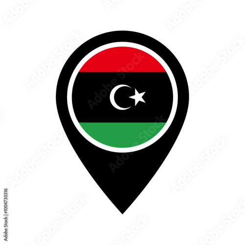 Free Download Libya flag location icon - GFXLoad