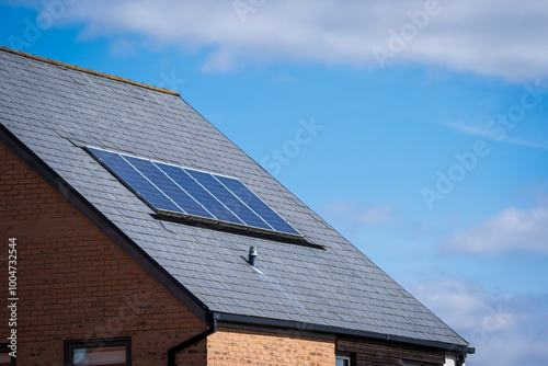 Wallpaper Mural Solar energy panel on new built house roof in england uk Torontodigital.ca
