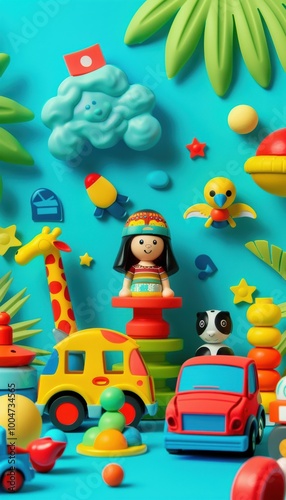 Wallpaper Mural Bright and Colorful Cyber Monday Flash Sale on Children's Toys for Social Media Posts Torontodigital.ca
