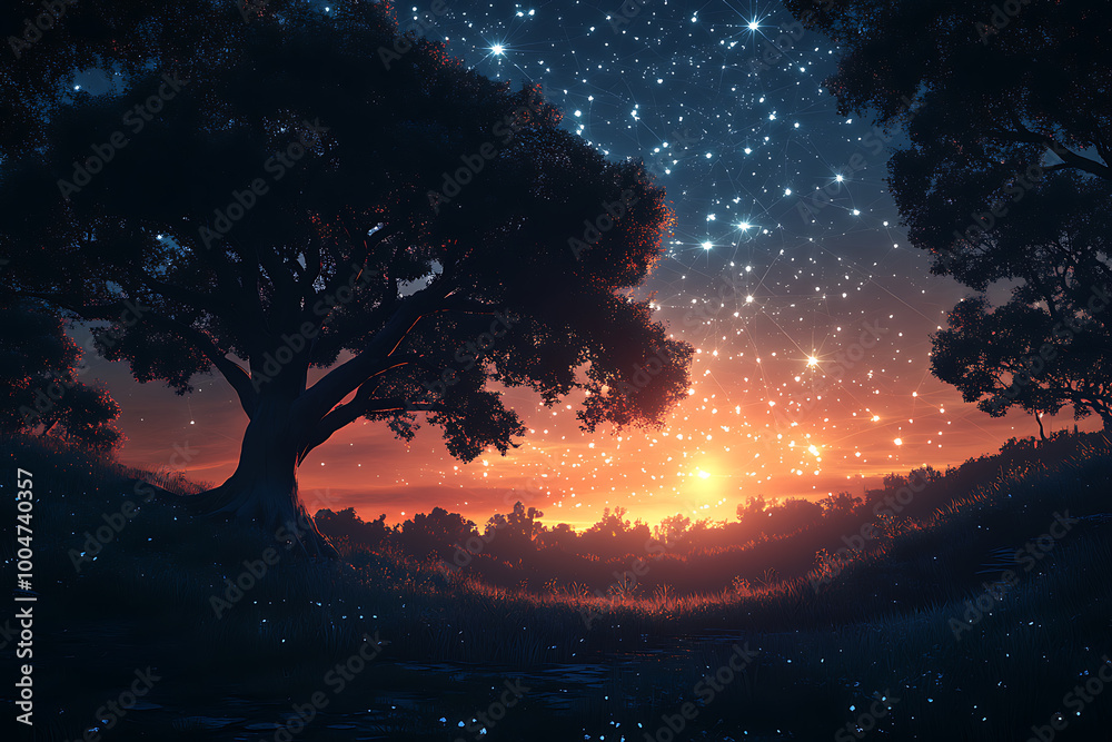illustration featuring digital abstract technology with space for titles, layered over a forest background. Ideal for tech design concepts.
illustration featuring digital abstract technology with space for titles, layered over a forest background. Ideal for tech design concepts.