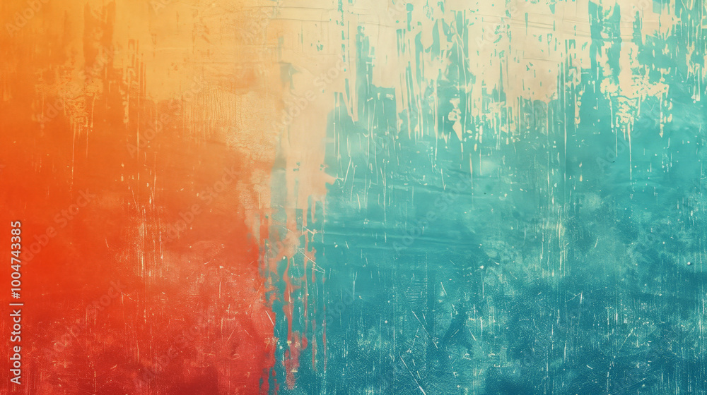 Obraz premium grainy gradient background teal orange read blue