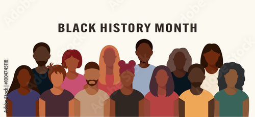 Black History Month horizontal background. African American History. Vector illustration.