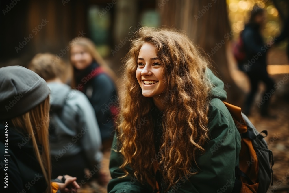 Joyful young individuals happily sharing engaging stories filled with laughter and cheerful smiles Joyful young individuals happily sharing engaging stories filled with laughter and cheerful smiles