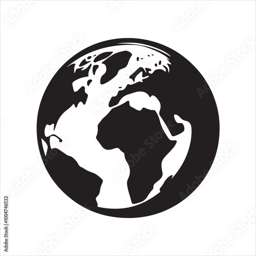 globe silhouette on white background
