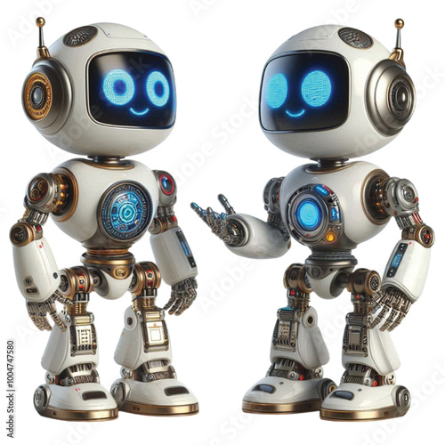 Two robot chat with each other vector