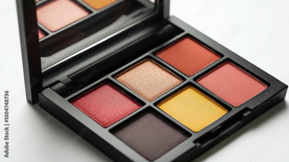 A makeup palette with six different colors A makeup palette with six different colors