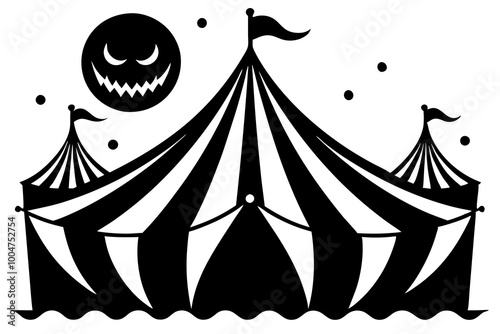 halloween haunted circus at night's end digital illustration,