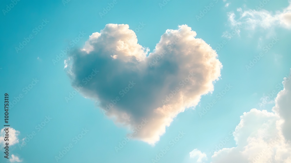 heart-shaped cloud in blue sky heart-shaped cloud in blue sky