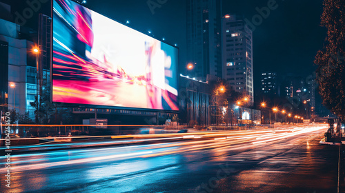  A digital billboard displaying dynamic advertisements.  A digital billboard displaying dynamic advertisements. 