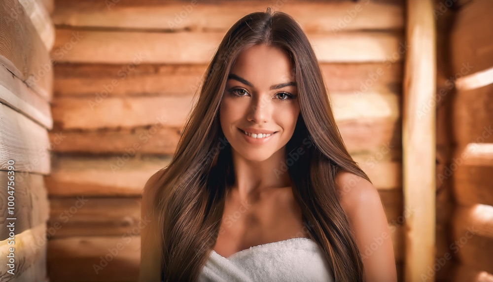 Fototapeta premium Frau in der Sauna