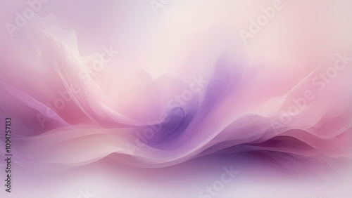 Abstract digital artwork with soft, flowing waves in pastel pink and purple, ideal for backgrounds, digital designs, or calming visual art.