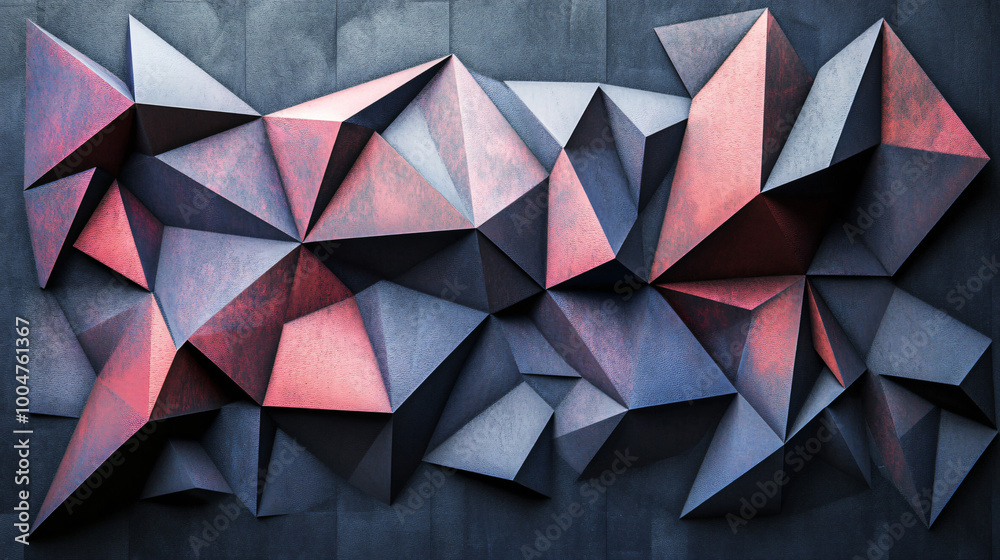 Fototapeta premium A design of overlapping polygons with a 3D effect. 