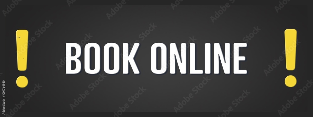 Fototapeta premium Book Online. A blackboard with white text. Illustration with grunge text style.