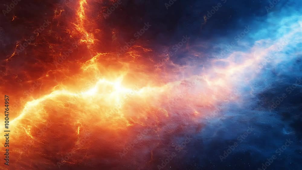 Seamless Looping Background of Fiery and Icy Cosmic Energy Seamless Looping Background of Fiery and Icy Cosmic Energy