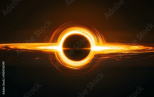 Glowing black hole in space