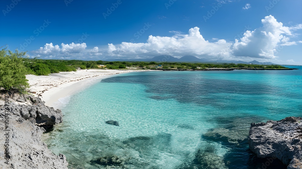 Fototapeta premium Panoramic view of a beach on a island