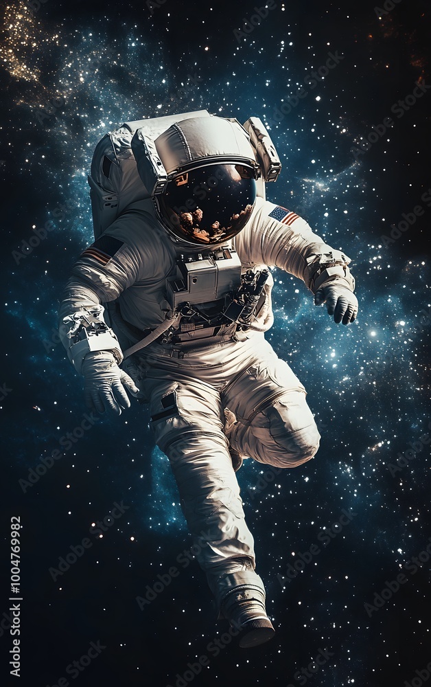 astronaut floating in space with stars astronaut floating in space with stars