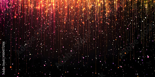 abstract background of falling sparkles on a dark background. sparkly glitter for Christmas and other holidays. red background. various holidays. luxury