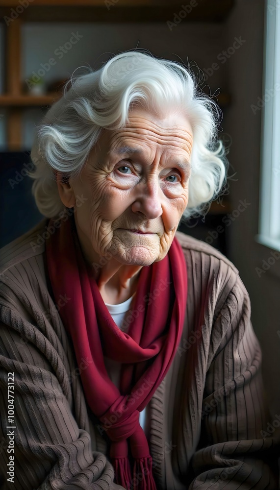 An elderly woman sitting alone, showing signs of loneliness associated with dementia. The scene conveys a deep sense of isolation and vulnerability, reflecting the emotional impact of cognitive An elderly woman sitting alone, showing signs of loneliness associated with dementia. The scene conveys a deep sense of isolation and vulnerability, reflecting the emotional impact of cognitive
