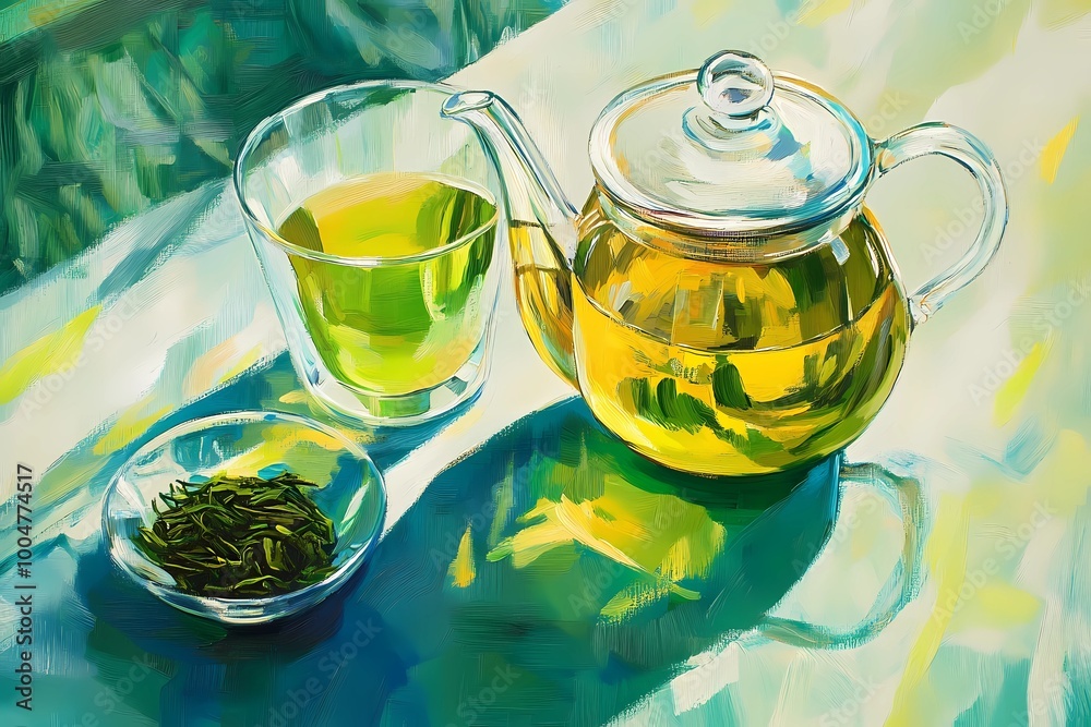 A perfectly balanced background with green tea for use in promotional stock materials. A perfectly balanced background with green tea for use in promotional stock materials.