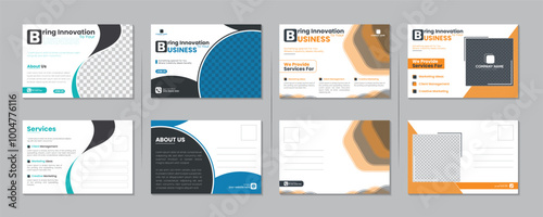 Creative corporate postcard design template. Modern postcard EDDM design. Postcard layout bundle. Marketing postcard design, business postcard design