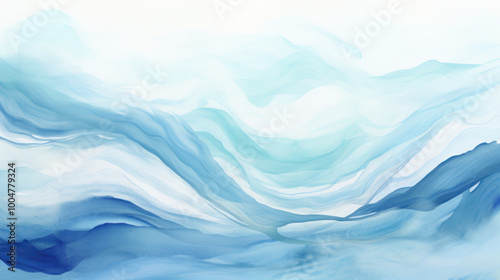 Dynamic abstract ocean wave texture. Serene beautiful sea. Calming visual experience. Swirling patterns, gentle curves, seascape. Painting background.