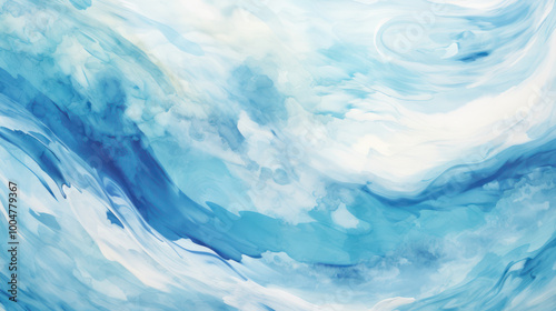 Dynamic abstract ocean wave texture. Serene beautiful sea. Calming visual experience. Swirling patterns, gentle curves, seascape. Painting background.