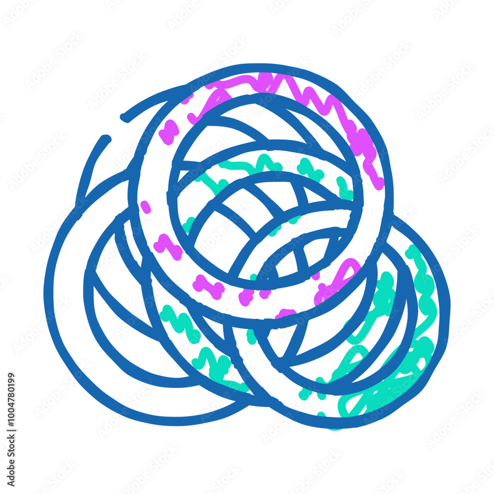 Naklejka premium rings cut onion slice doodle icon sketch vector. rings cut onion slice sign. isolated symbol illustration