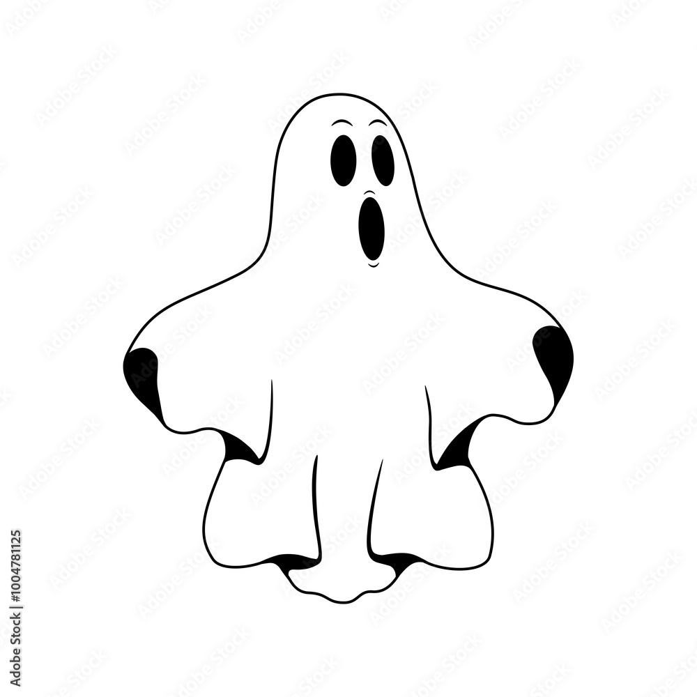 Surprised cartoon ghost without a background Surprised cartoon ghost without a background