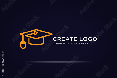toga mouse arrow education logo use single line concept