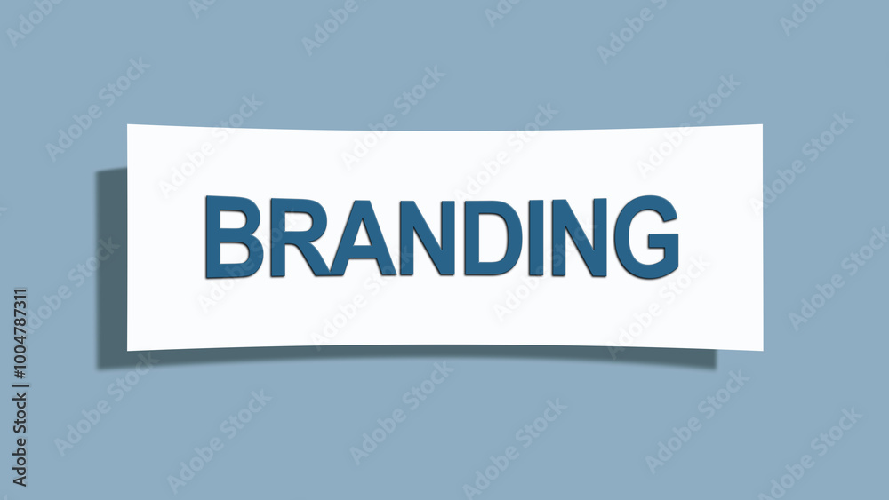 Branding. A card isolated on blue background. Branding. A card isolated on blue background.