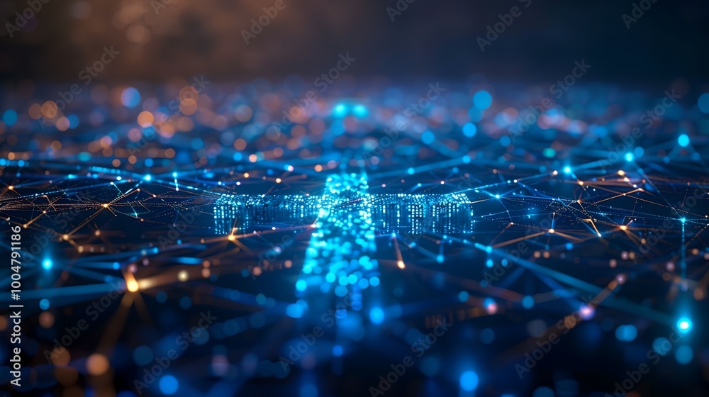 a blue and black background with many lines and dots a blue and black background with many lines and dots