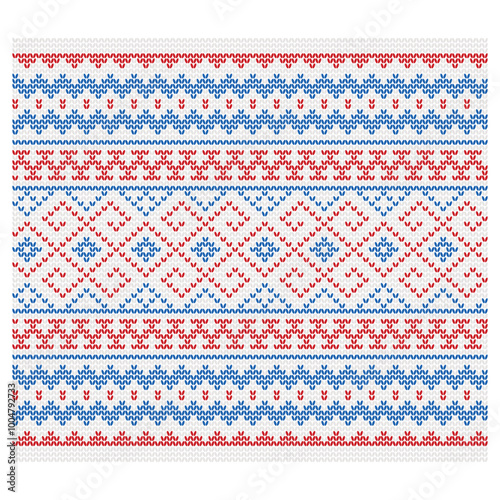 Ukrainian ornament. Imitation of knitted fabric. Vector illustration. Can be used for backgrounds, patterns, covers, souvenirs, clothing, textiles and other layouts.