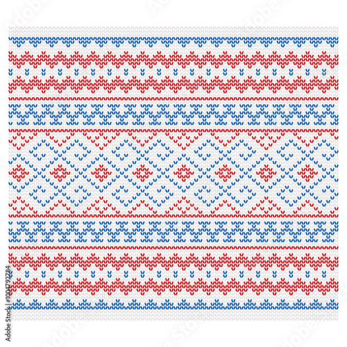 Ukrainian ornament. Imitation of knitted fabric. Vector illustration. Can be used for backgrounds, patterns, covers, souvenirs, clothing, textiles and other layouts.
