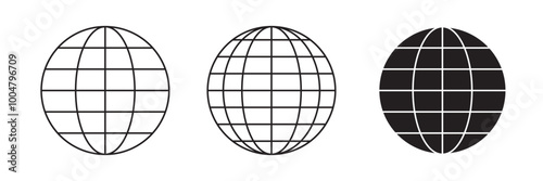 Globe Icon vector illustration, Go to web symbol icon, www symbol, Web icon, website, homepage icon set, earth clip art, globe symbol isolated white background