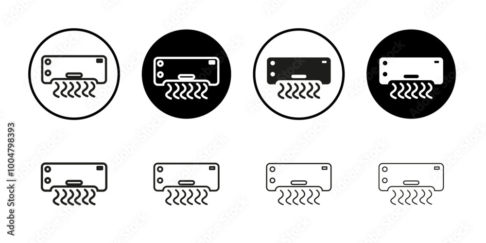 Fototapeta premium Air conditioner icon Collection of flat thin outline vector
