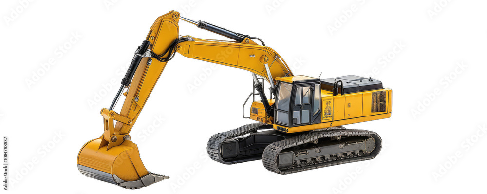 A yellow excavator machine A yellow excavator machine