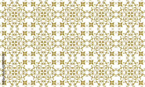 Vector ornate background, decorative vintage golden seamless pattern, paper, textile, wrapper, wallpaper