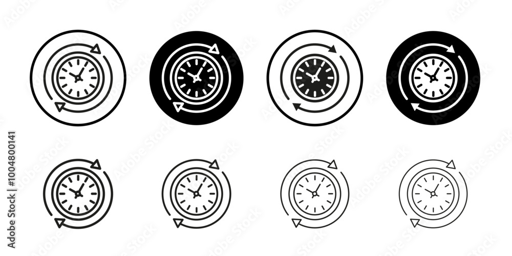 Course of time icon Collection of flat thin outline vector Course of time icon Collection of flat thin outline vector