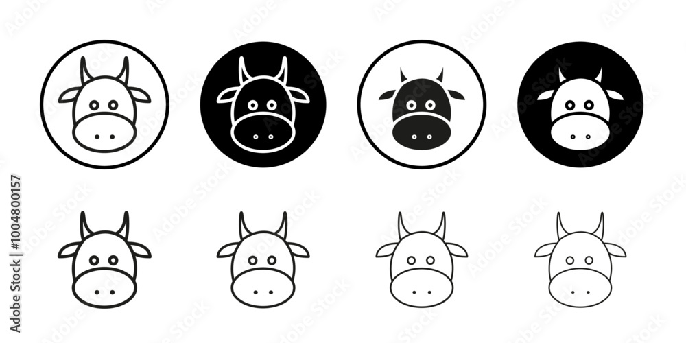 Cow icon Collection of flat thin outline vector Cow icon Collection of flat thin outline vector