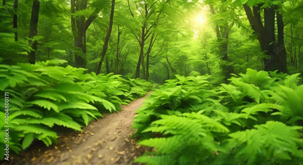 Green fern leaves in the forest Polypodiopsida close up World environment day 4k animation Green fern leaves in the forest Polypodiopsida close up World environment day 4k animation