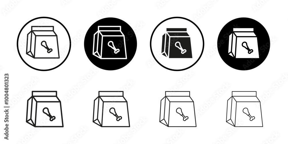 Food delivery paper bag icon Collection of flat thin outline vector Food delivery paper bag icon Collection of flat thin outline vector