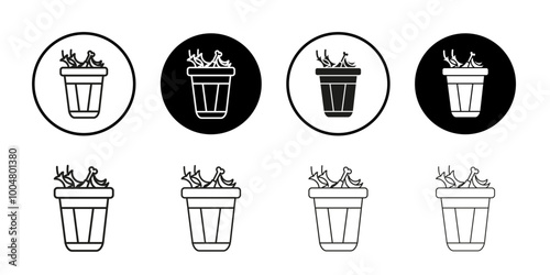 Food waste icon Collection of flat thin outline vector