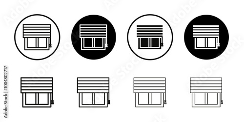 Jalousie icon Collection of flat thin outline vector