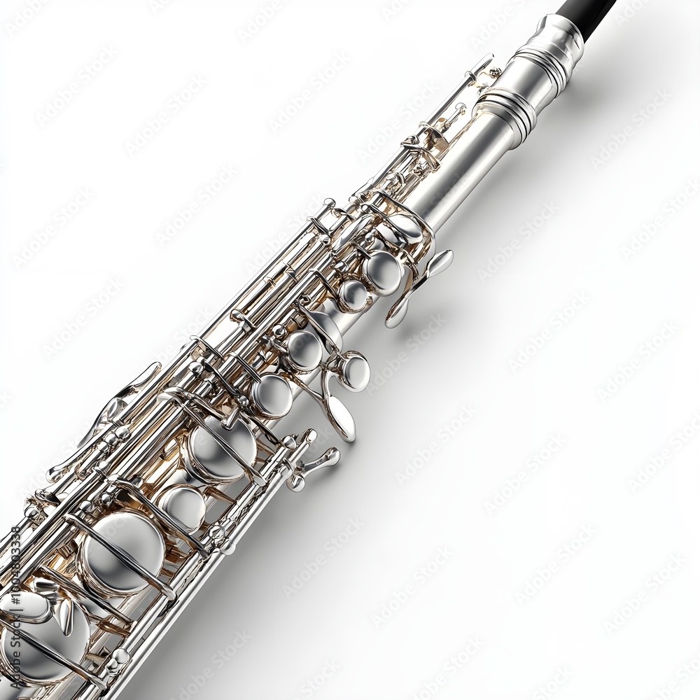 Naklejka premium Elegant Oboe Instruments Reflecting the Timeless Charm of Woodwind Music photo