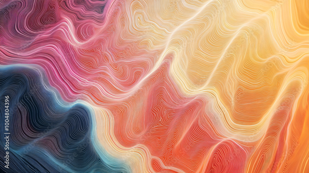Obraz premium A cool gradient wave pattern with flowing lines.