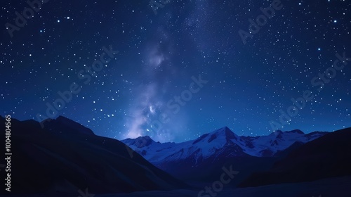 Beautiful starry sky above the mountains. Cinematic. AI generative.