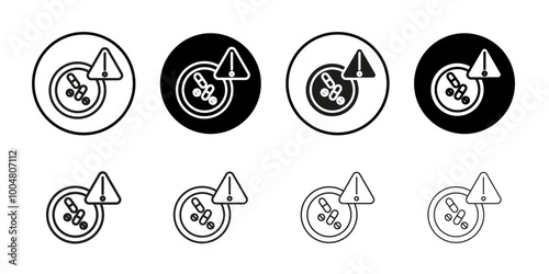 Overdose icon Collection of flat thin outline vector