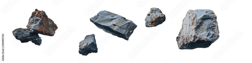 A fragmented rocky debris in mid-air A fragmented rocky debris in mid-air