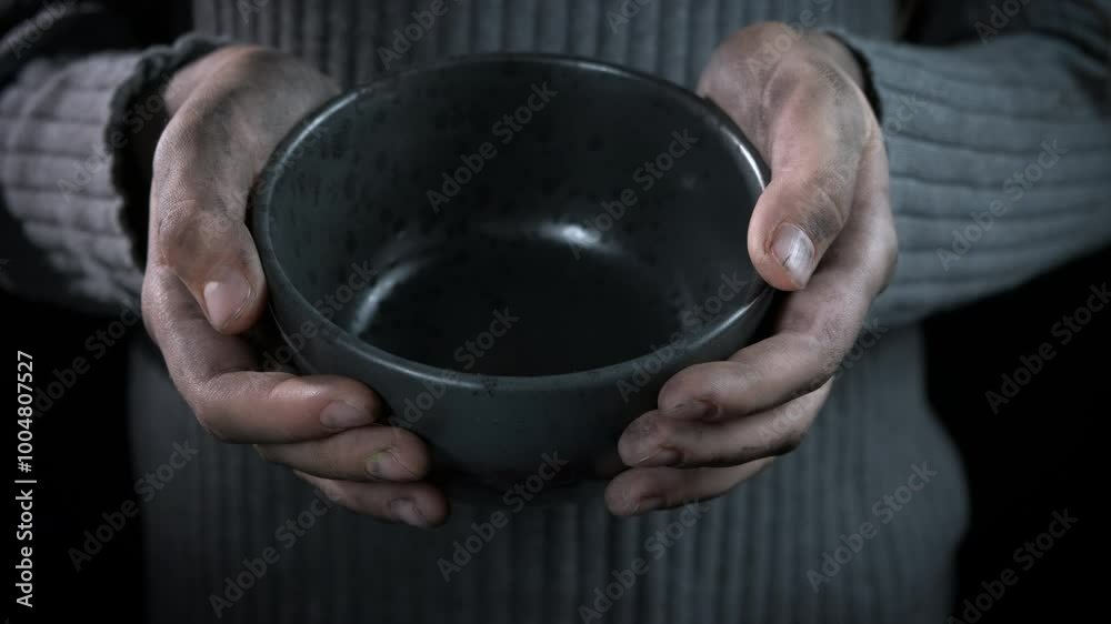 Poverty, hunger, child. Dirty hands of a hungry child with an empty plate. Poverty, hunger, child. Dirty hands of a hungry child with an empty plate.